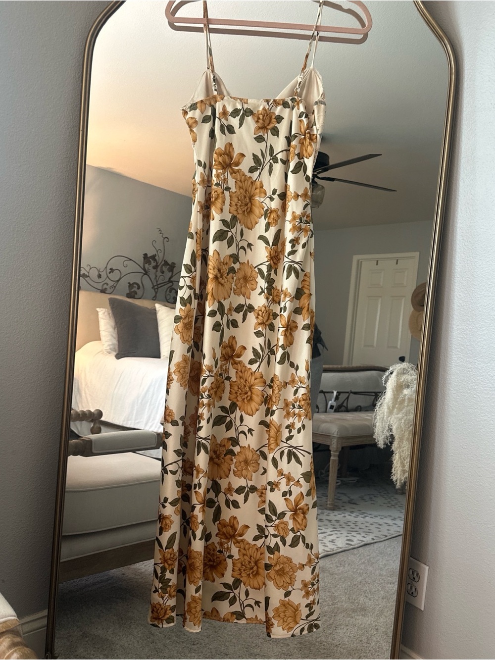 Floral Slip Maxi Dress in Mustard & Ivory - Picture 2 of 4